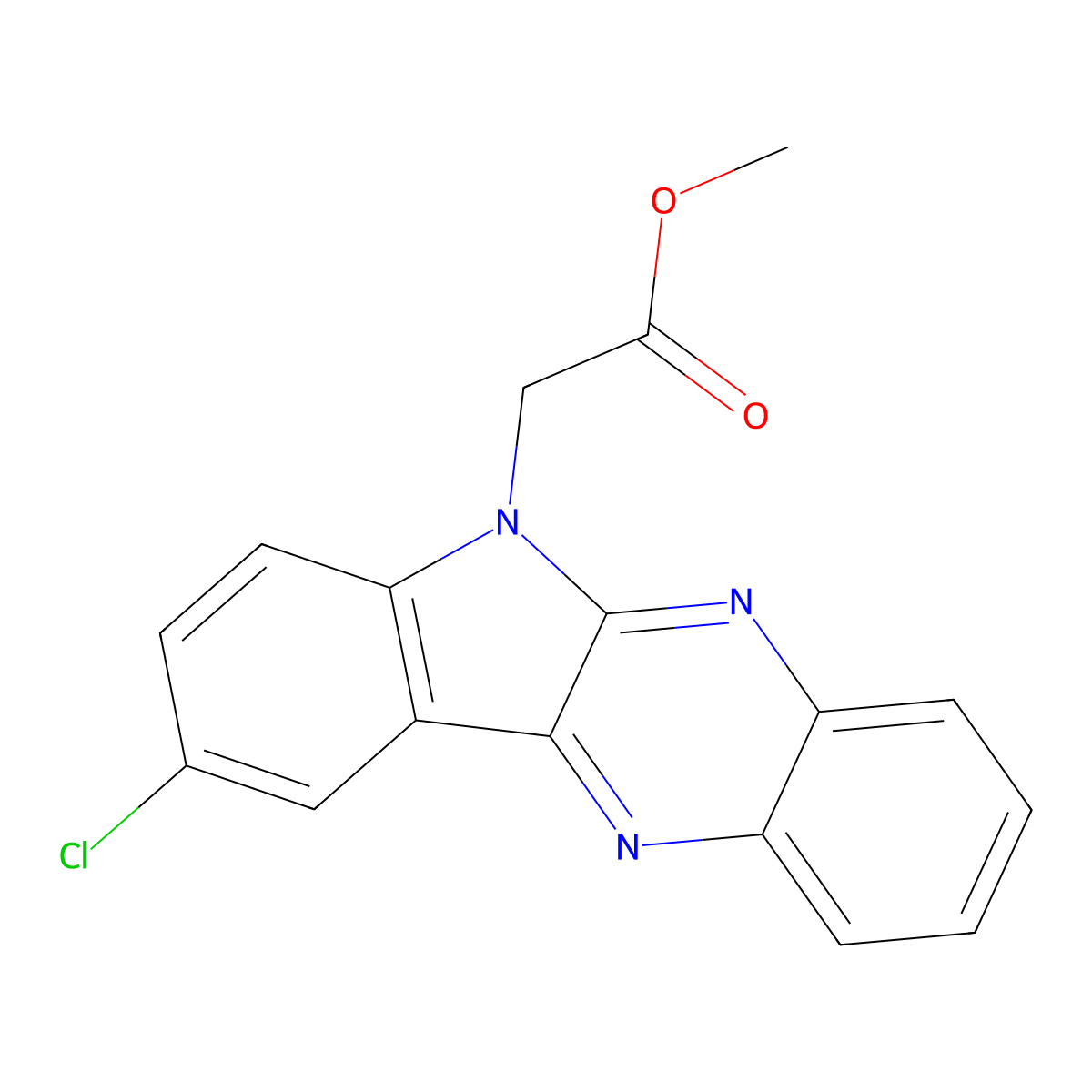 (9-Chloro-indolo[2,3-b]quinoxalin-6-yl)-acetic acid methyl ester molecular structure, CAS 613660-12-1