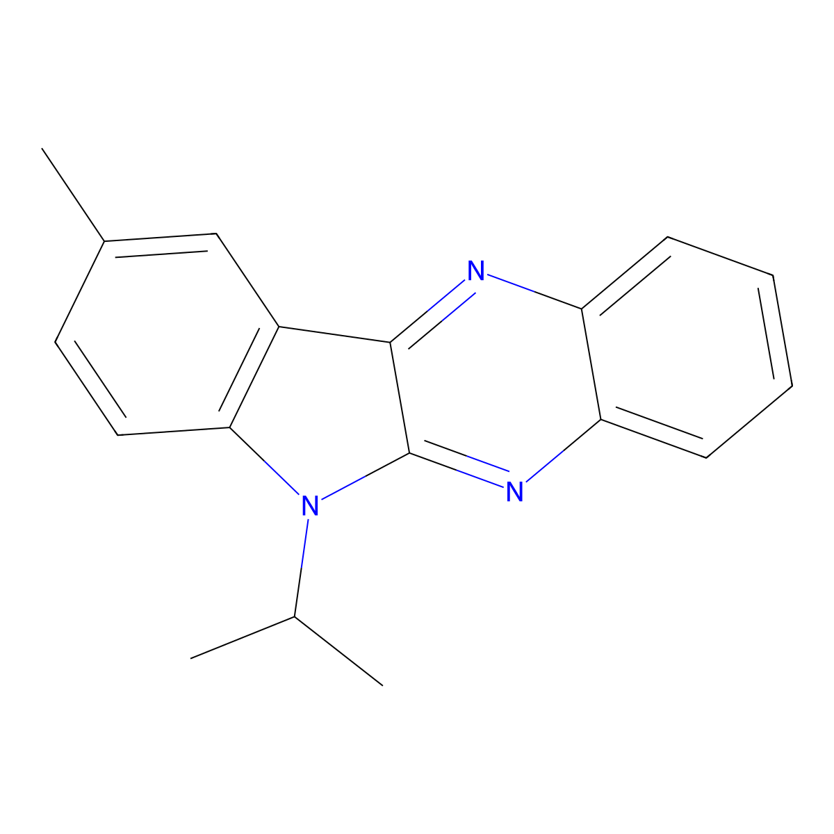 2-Methyl-5-(methylethyl)indolo[2,3-b]quinoxaline molecular structure, CAS 613660-14-3