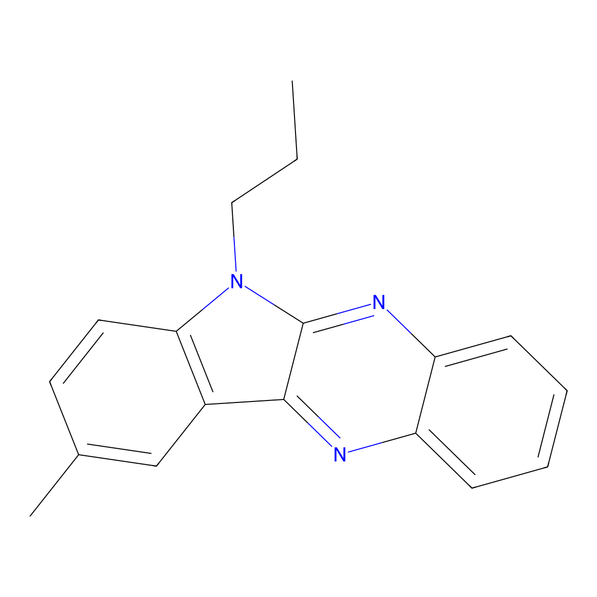 9-methyl-6-propyl-6H-indolo[2,3-b]quinoxaline molecular structure, CAS 613660-15-4