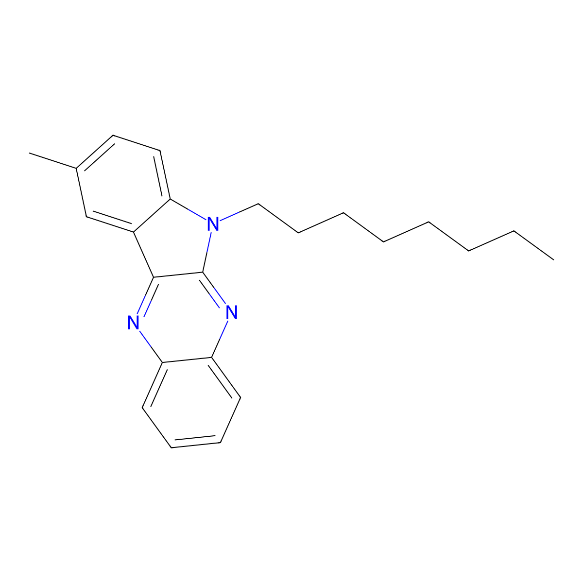 2-Methyl-5-octylindolo[2,3-b]quinoxaline molecular structure, CAS 613660-20-1