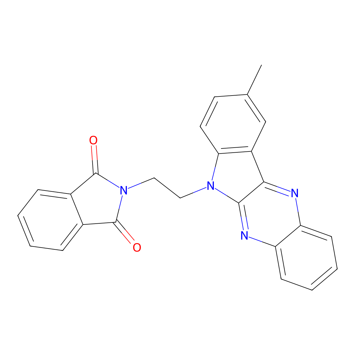 2-[2-(9-methyl-6H-indolo[2,3-b]quinoxalin-6-yl)ethyl]-1H-isoindole-1,3(2H)-dione molecular structure, CAS 613660-22-3