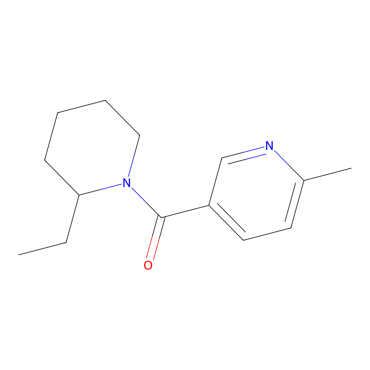 Piperidine, 2-ethyl-1-[(6-methyl-3-pyridinyl)carbonyl]- molecular structure, CAS 613660-25-6