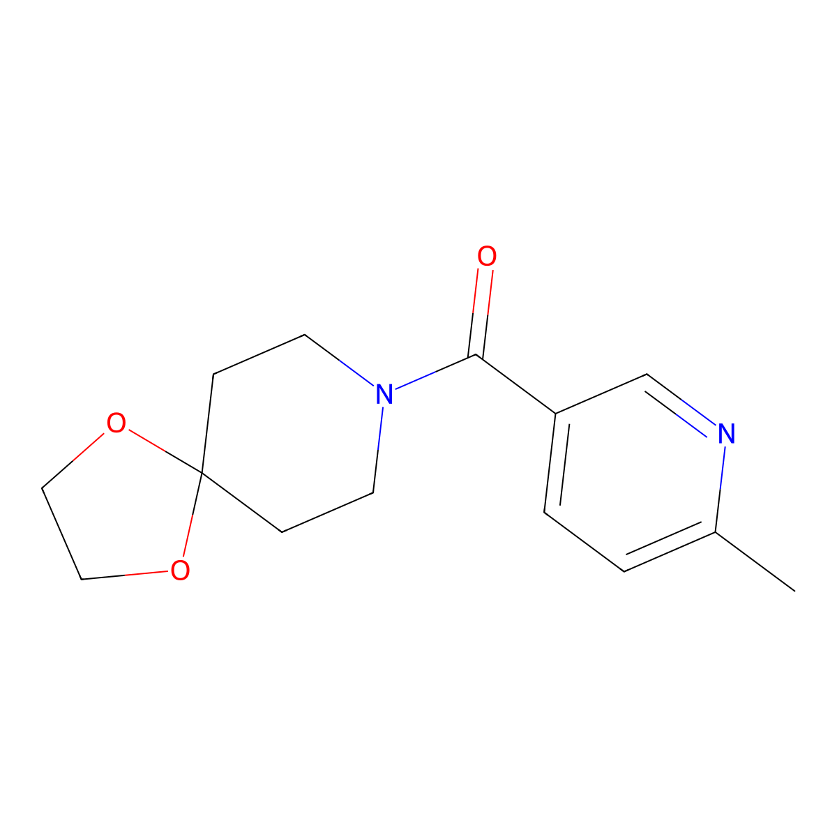 1,4-Dioxa-8-azaspiro[4.5]decan-8-yl-(6-methyl-3-pyridinyl)methanone molecular structure, CAS 613660-31-4