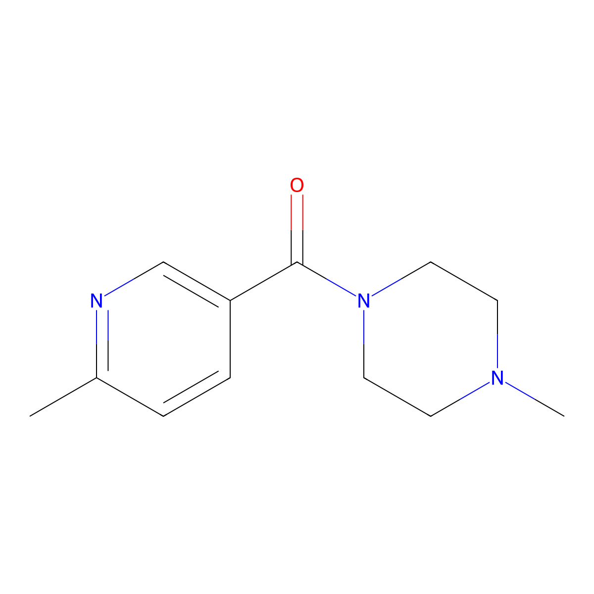 Piperazine, 1-methyl-4-[(6-methyl-3-pyridinyl)carbonyl]- molecular structure, CAS 613660-62-1