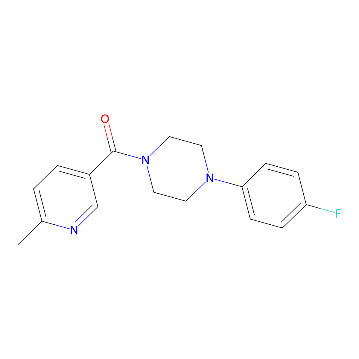 [4-(4-Fluorophenyl)piperazin-1-yl]-(6-methyl-3-pyridinyl)methanone molecular structure, CAS 613660-68-7