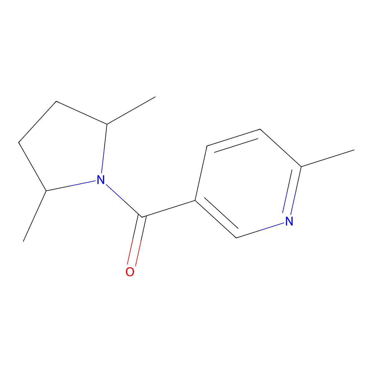 Pyrrolidine, 2,5-dimethyl-1-[(6-methyl-3-pyridinyl)carbonyl]- molecular structure, CAS 613660-72-3