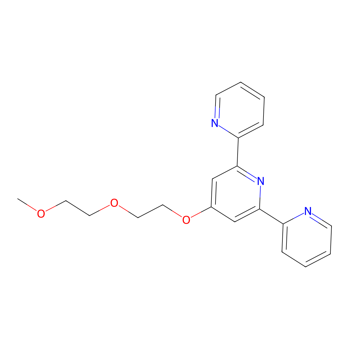4-[2-(2-Methoxyethoxy)ethoxy]-2,6-bis(2-pyridyl)pyridine molecular structure, CAS 613665-49-9