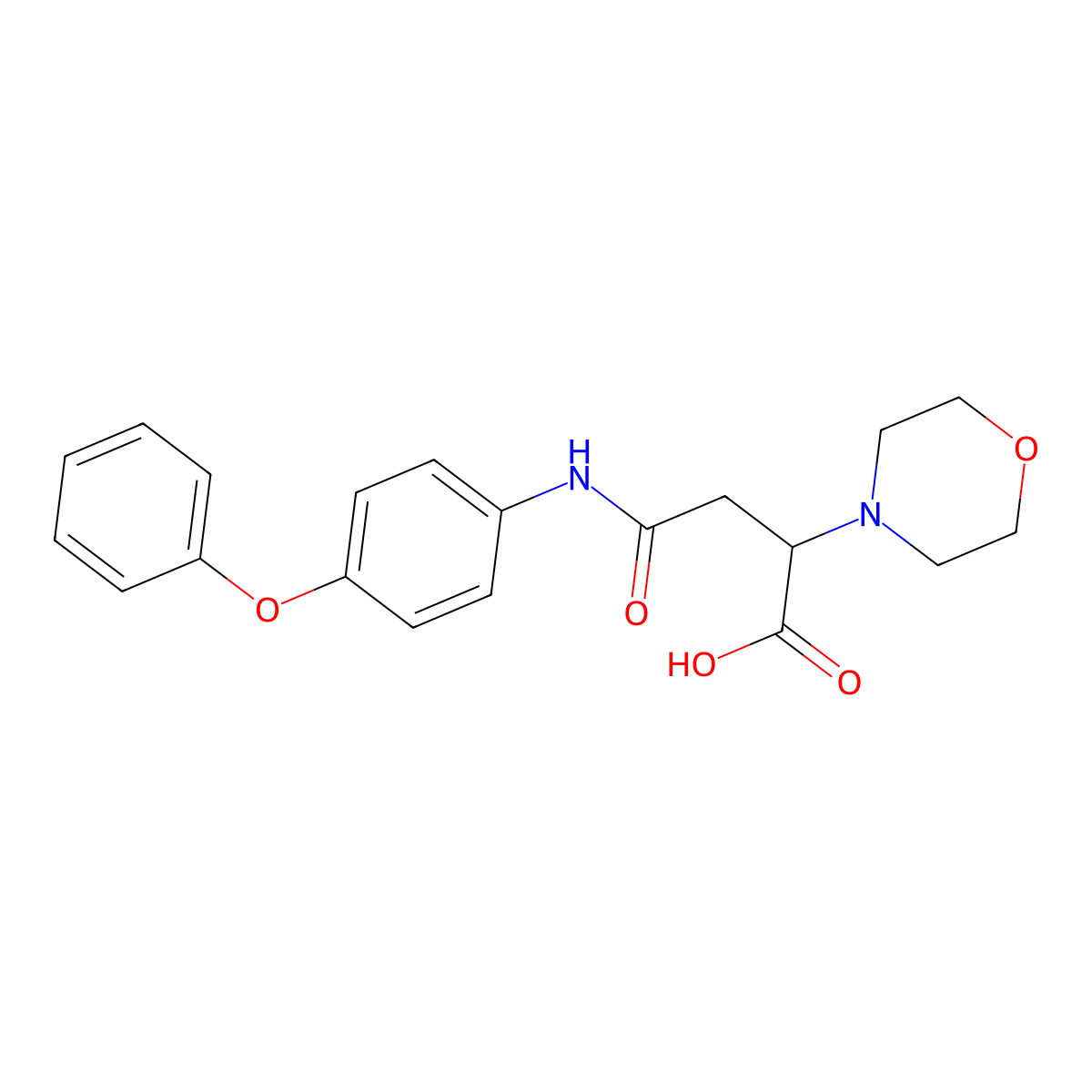 2-Morpholino-4-oxo-4-((4-phenoxyphenyl)amino)butanoic acid molecular structure, CAS 613669-28-6