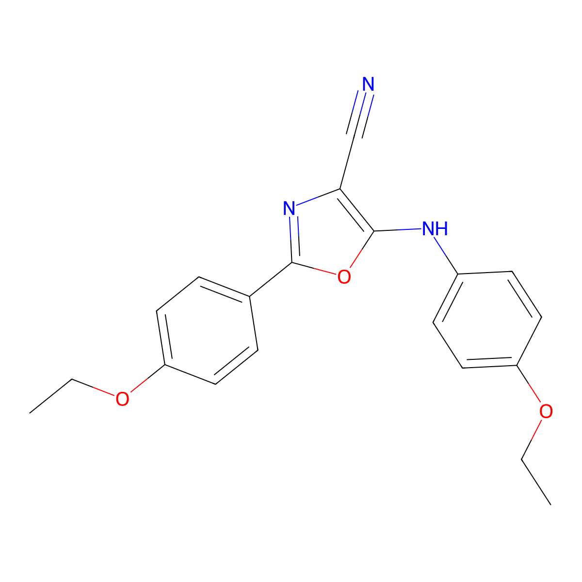 5-(4-Ethoxyanilino)-2-(4-ethoxyphenyl)-1,3-oxazole-4-carbonitrile molecular structure, CAS 613669-68-4