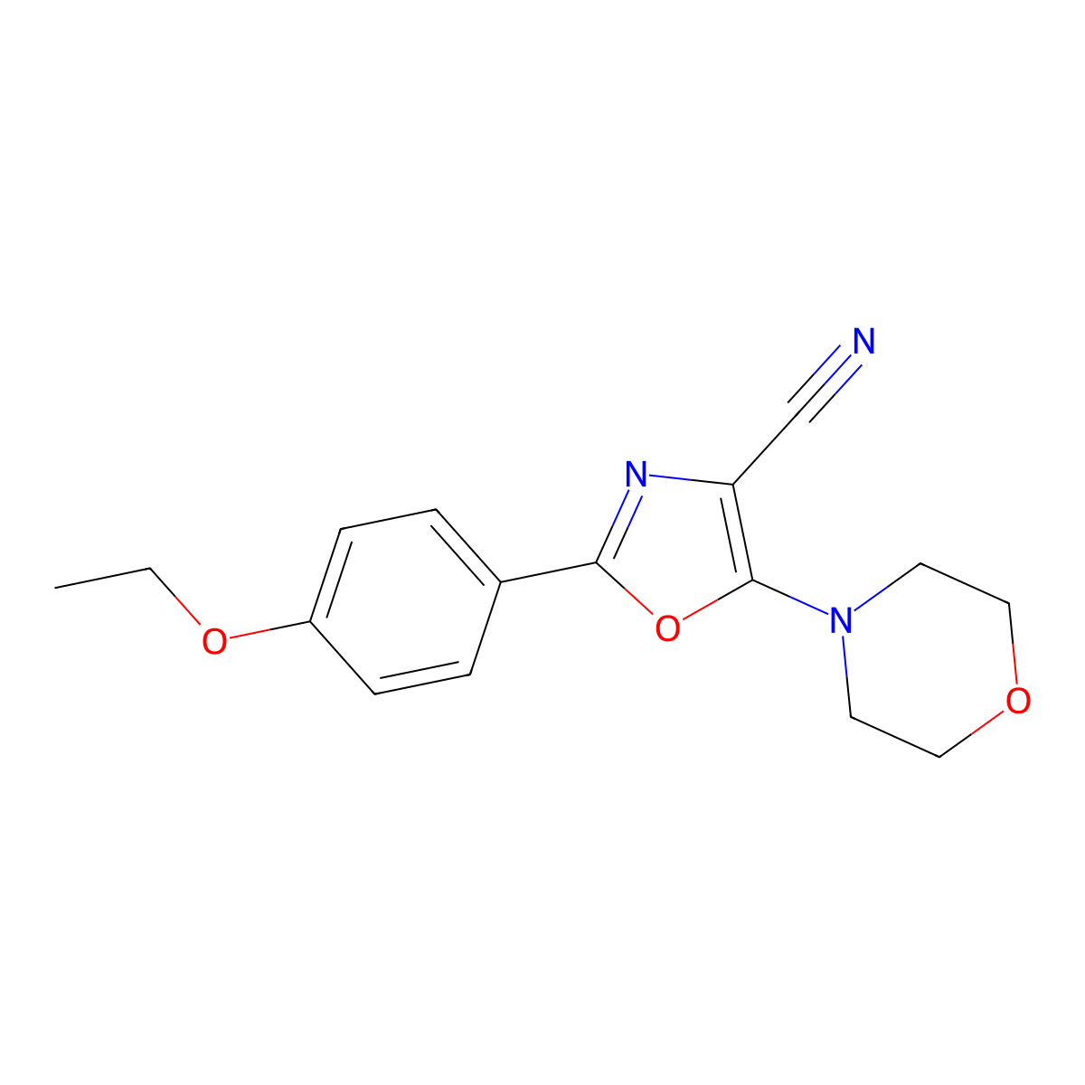 2-(4-Ethoxyphenyl)-5-morpholin-4-yl-1,3-oxazole-4-carbonitrile molecular structure, CAS 613669-75-3