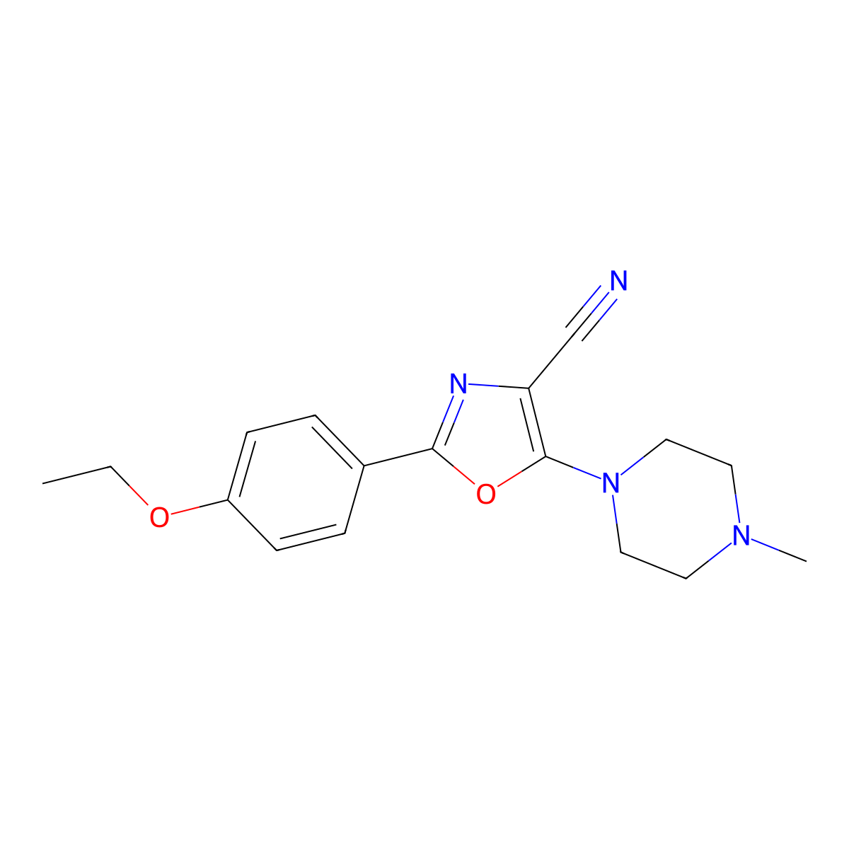 2-(4-Ethoxyphenyl)-5-(4-methylpiperazin-1-yl)-1,3-oxazole-4-carbonitrile molecular structure, CAS 613669-77-5