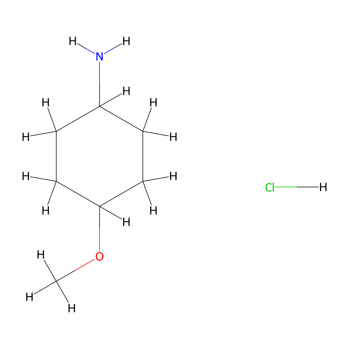 (1s,4s)-4-Methoxycyclohexan-1-amine hydrochloride molecular structure, CAS 61367-41-7