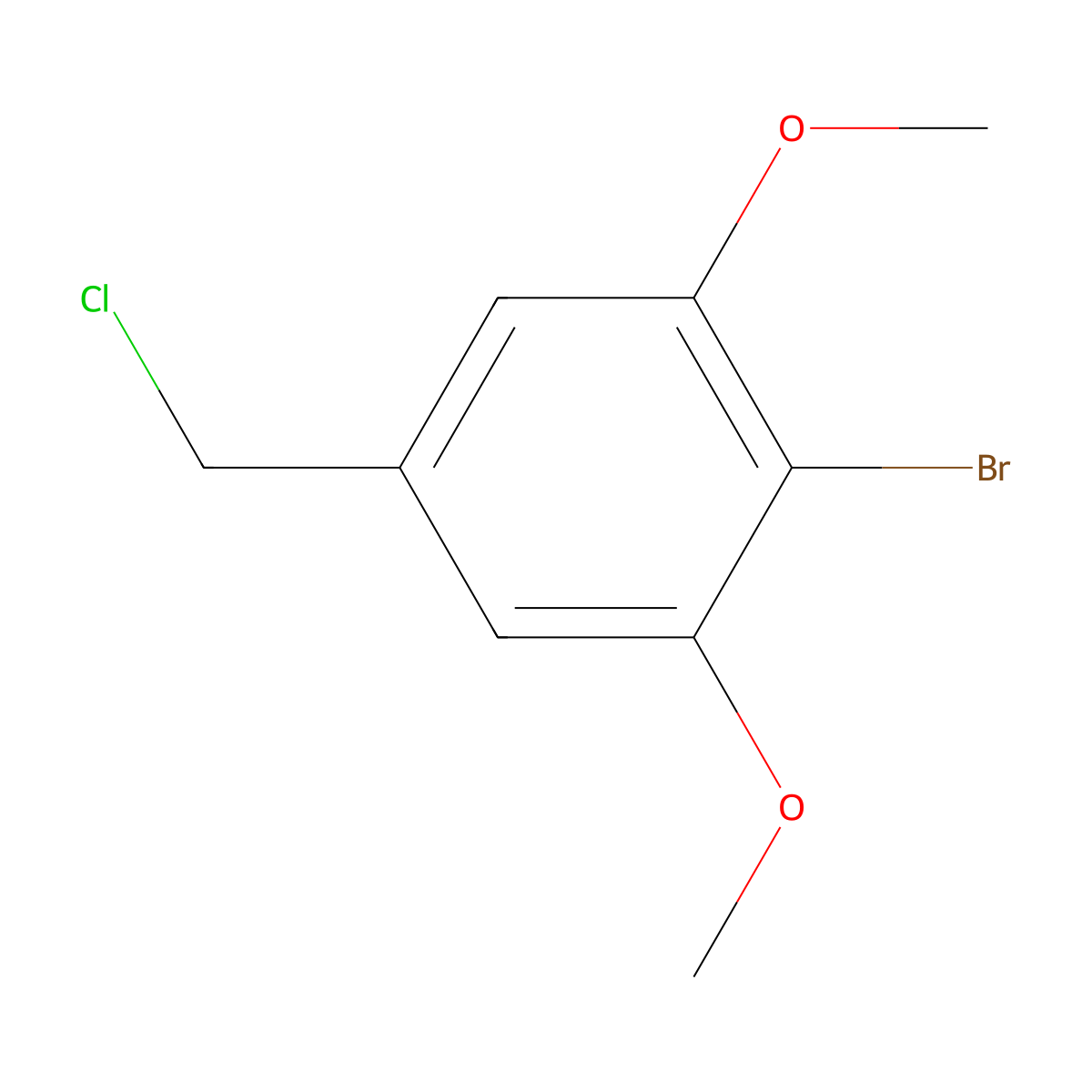 2-Bromo-5-(chloromethyl)-1,3-dimethoxybenzene molecular structure, CAS 61367-63-3