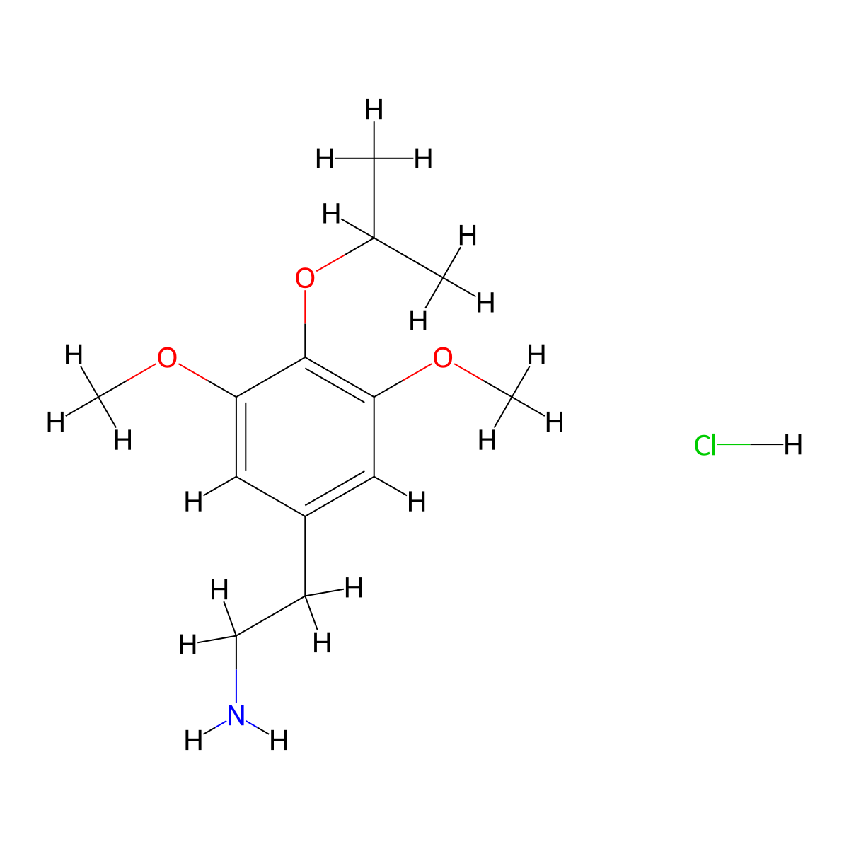 2-[3,5-Dimethoxy-4-(propan-2-yloxy)phenyl]ethan-1-amine hydrochloride molecular structure, CAS 61367-70-2