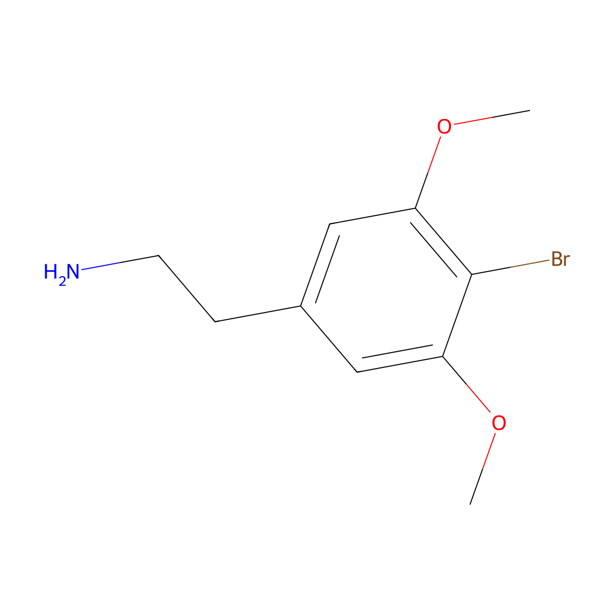 3,5-Dimeo-4-bromophenethylamine molecular structure, CAS 61367-72-4