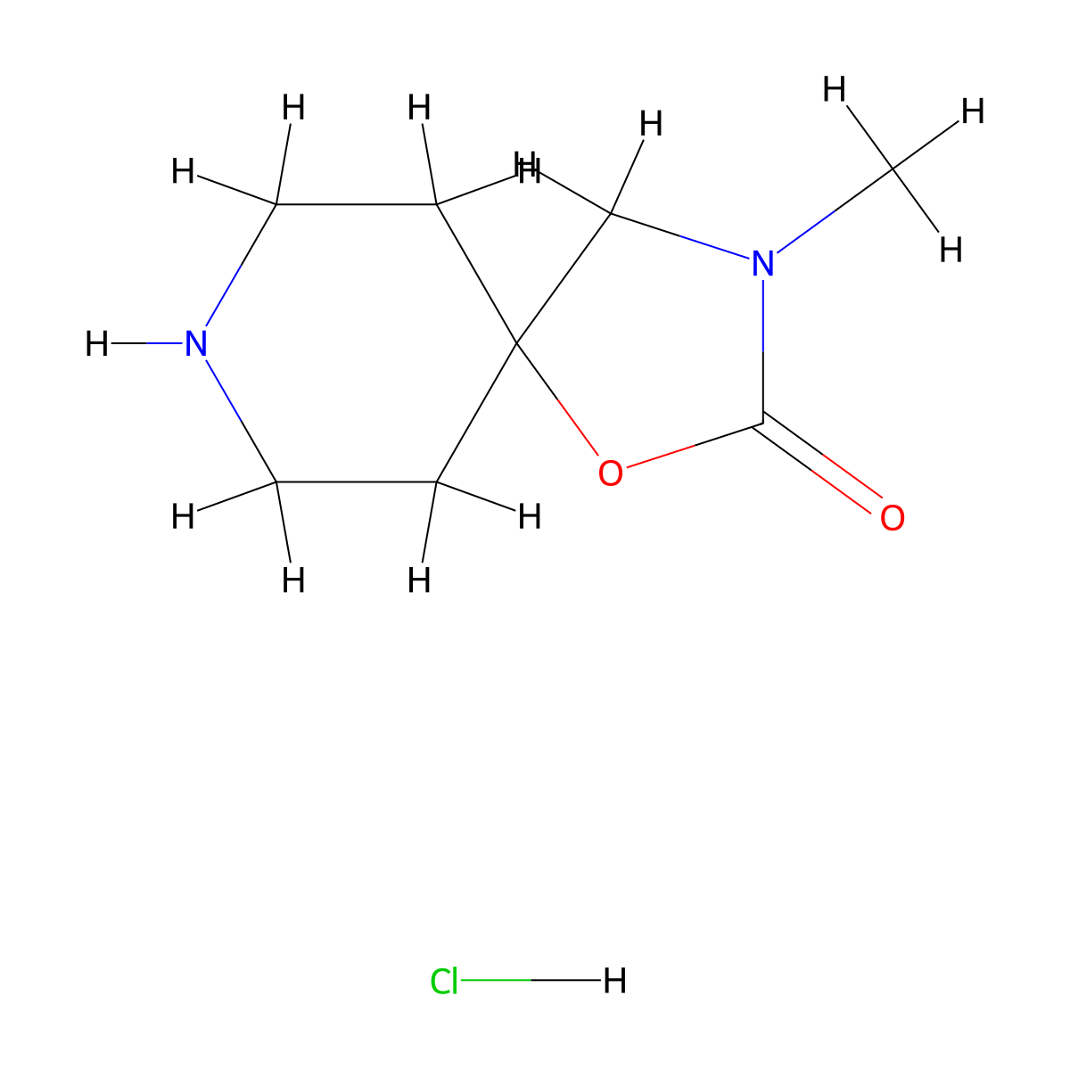 3-Methyl-1-oxa-3,8-diazaspiro[4.5]decan-2-one hydrochloride molecular structure, CAS 613675-34-6