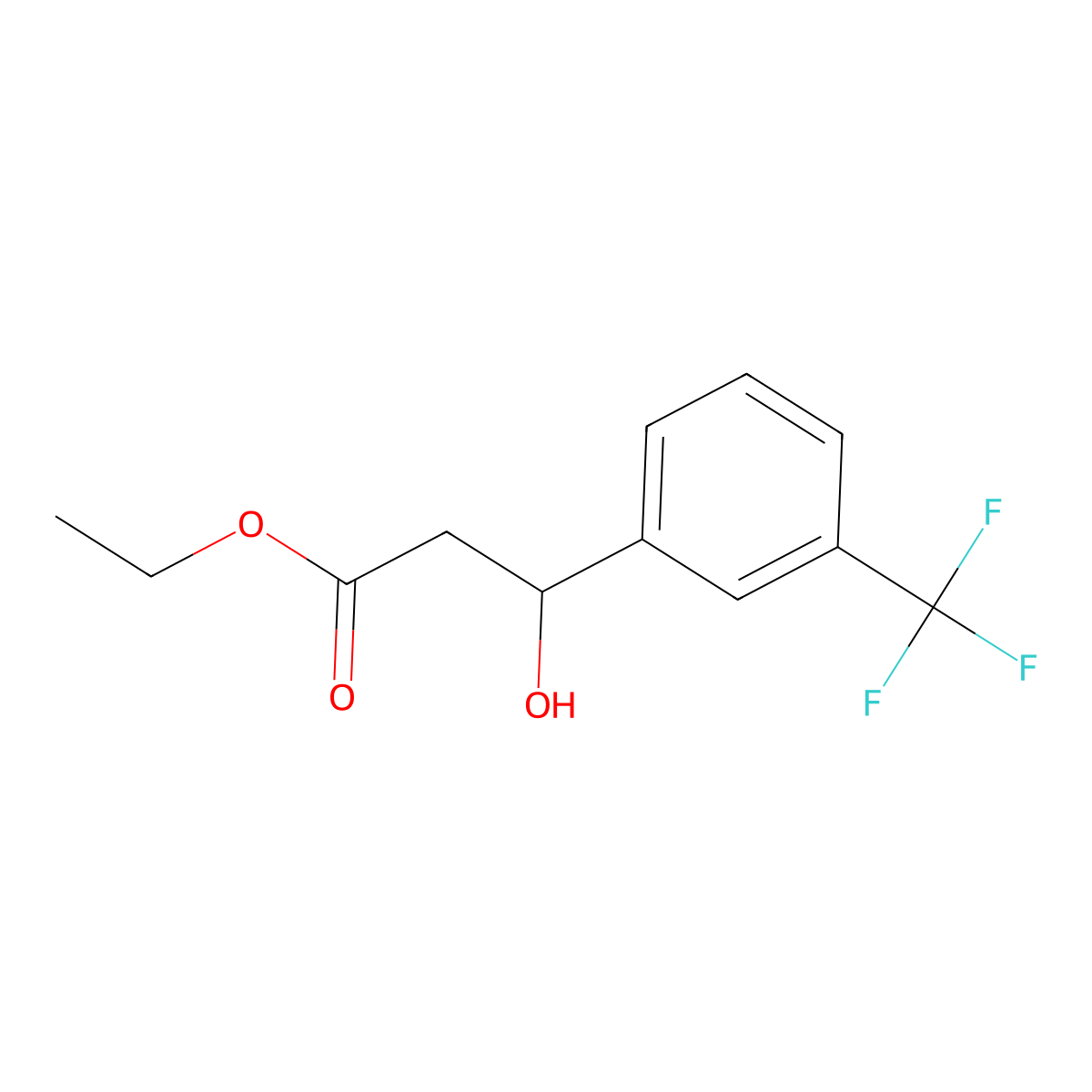 Ethyl 3-hydroxy-3-(3-(trifluoromethyl)phenyl)propanoate molecular structure, CAS 613675-39-1