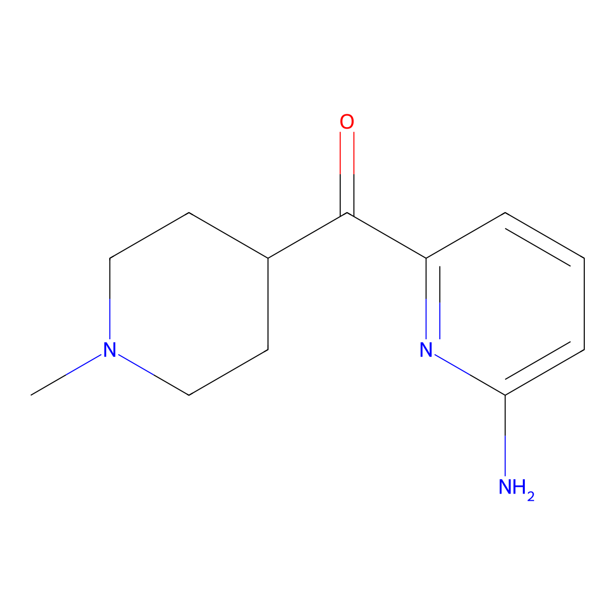 (6-Aminopyridin-2-yl)(1-methylpiperidin-4-yl)methanone molecular structure, CAS 613678-03-8