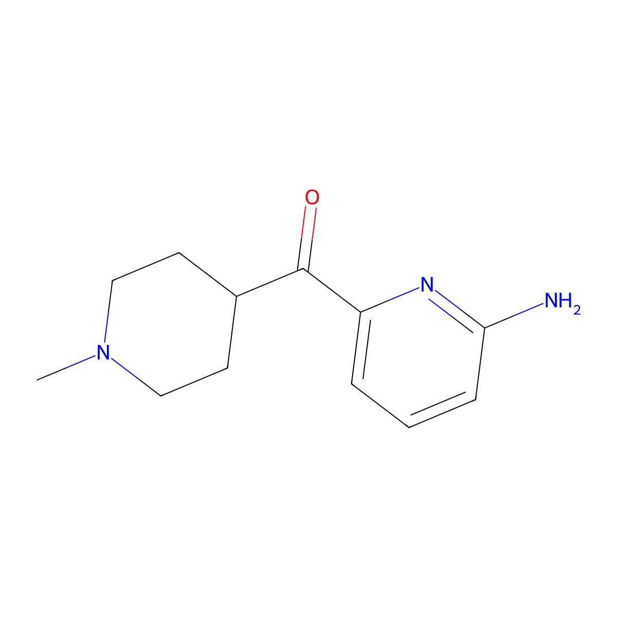 (6-Aminopyridin-2-yl)(1-methylpiperidin-4-yl)methanone molecular structure, CAS 613678-03-8