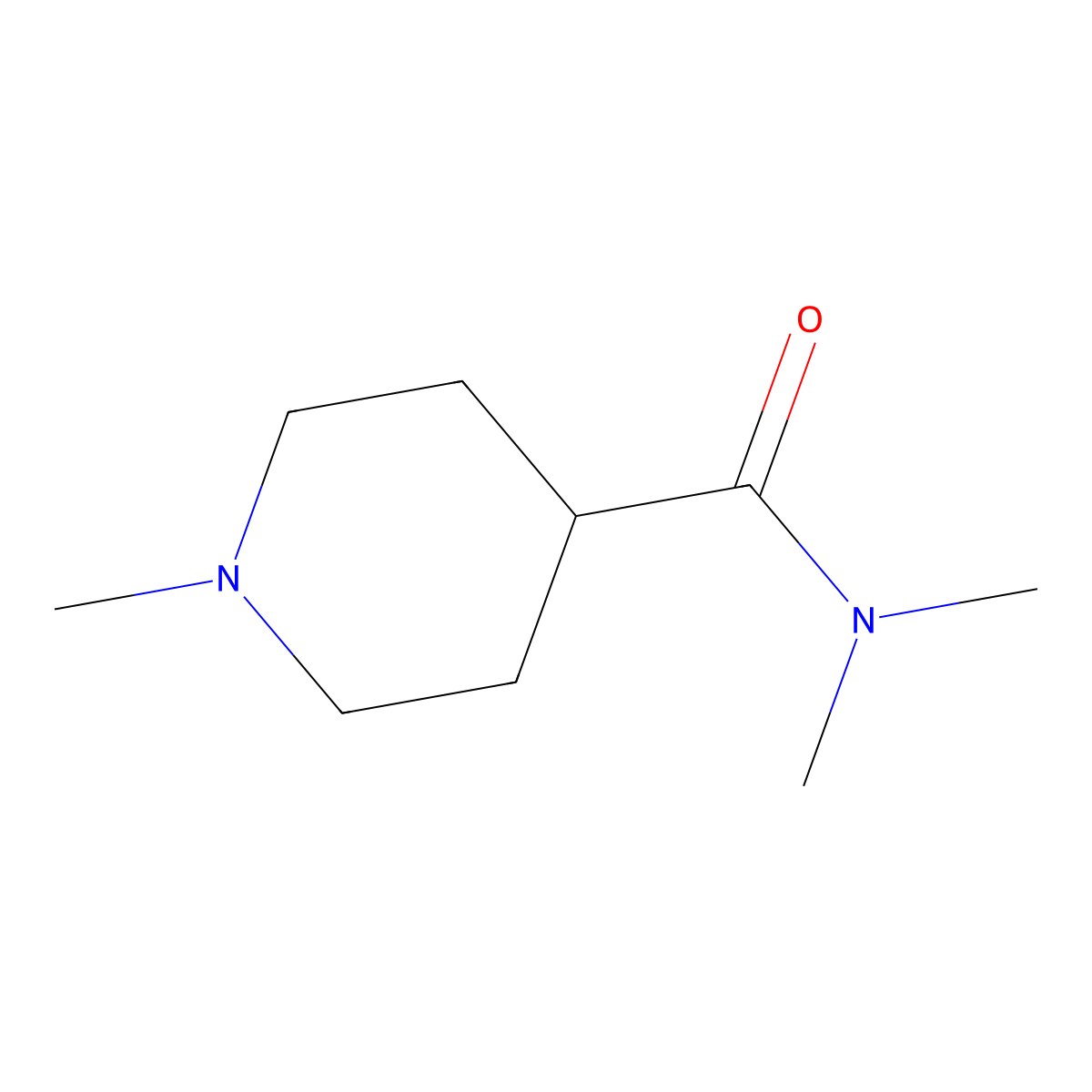 N,N,1-Trimethylpiperidine-4-carboxamide molecular structure, CAS 613678-09-4