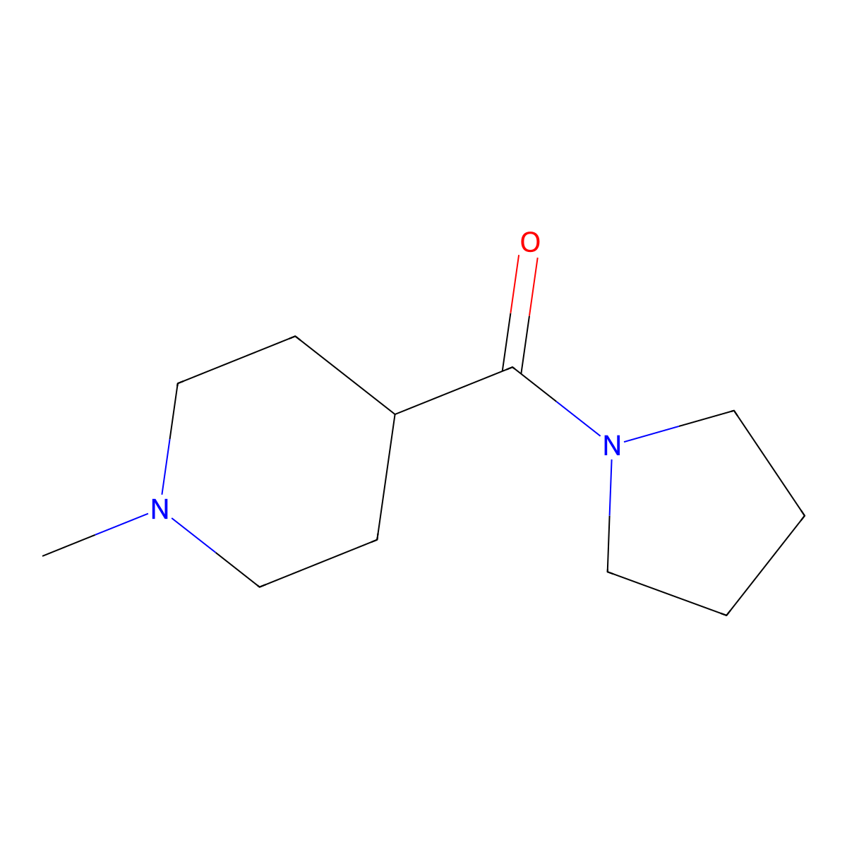 1-Methyl-4-(pyrrolidin-1-yl-carbonyl)piperidine molecular structure, CAS 613678-14-1