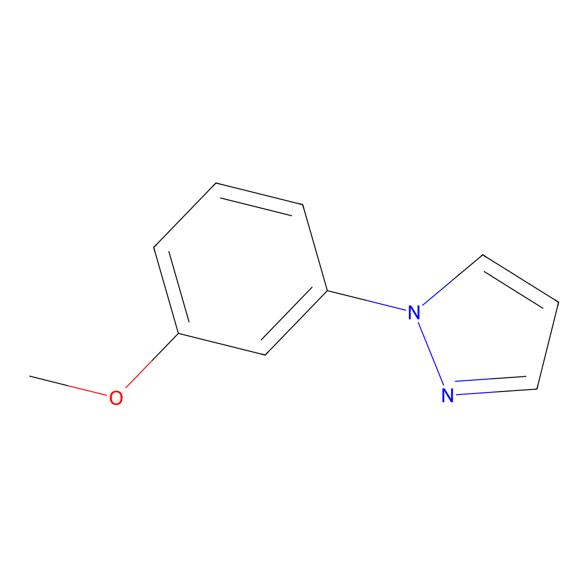 1-(3-methoxyphenyl)-1H-pyrazole molecular structure, CAS 613686-10-5