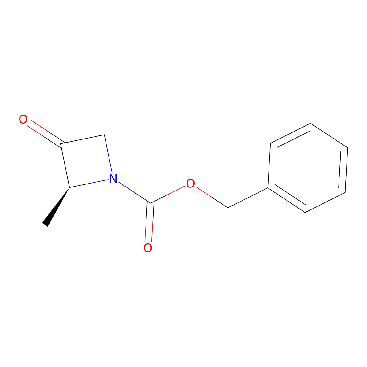 benzyl (2S)-2-methyl-3-oxoazetidine-1-carboxylate molecular structure, CAS 613688-34-9