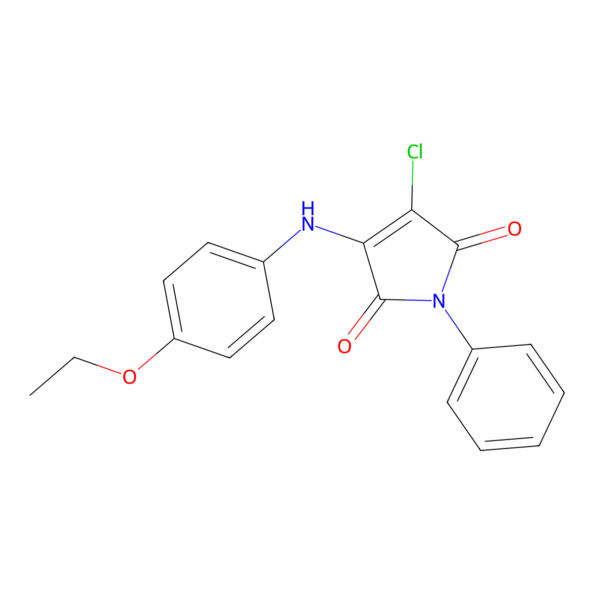 3-Chloro-4-(4-ethoxyanilino)-1-phenylpyrrole-2,5-dione molecular structure, CAS 6137-27-5