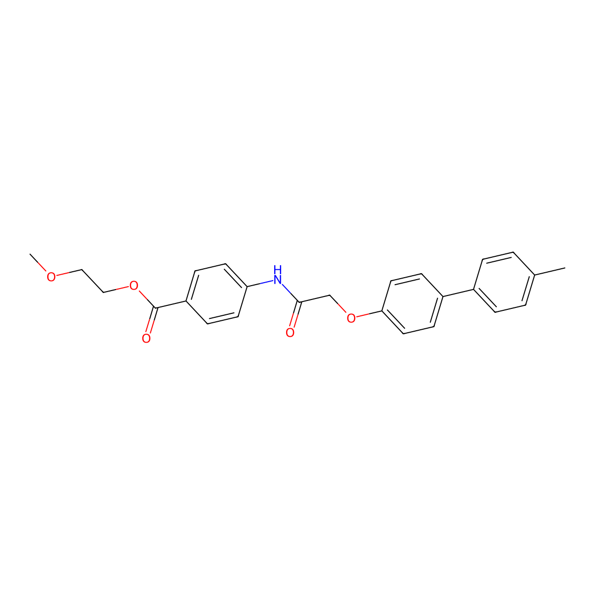 2-Methoxyethyl 4-{2-[4-(4-methylphenyl)phenoxy]acetylamino}benzoate molecular structure, CAS 6137-40-2
