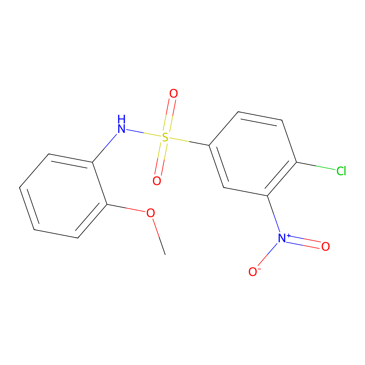 4-chloro-N-(2-methoxyphenyl)-3-nitrobenzenesulfonamide molecular structure, CAS 6137-69-5