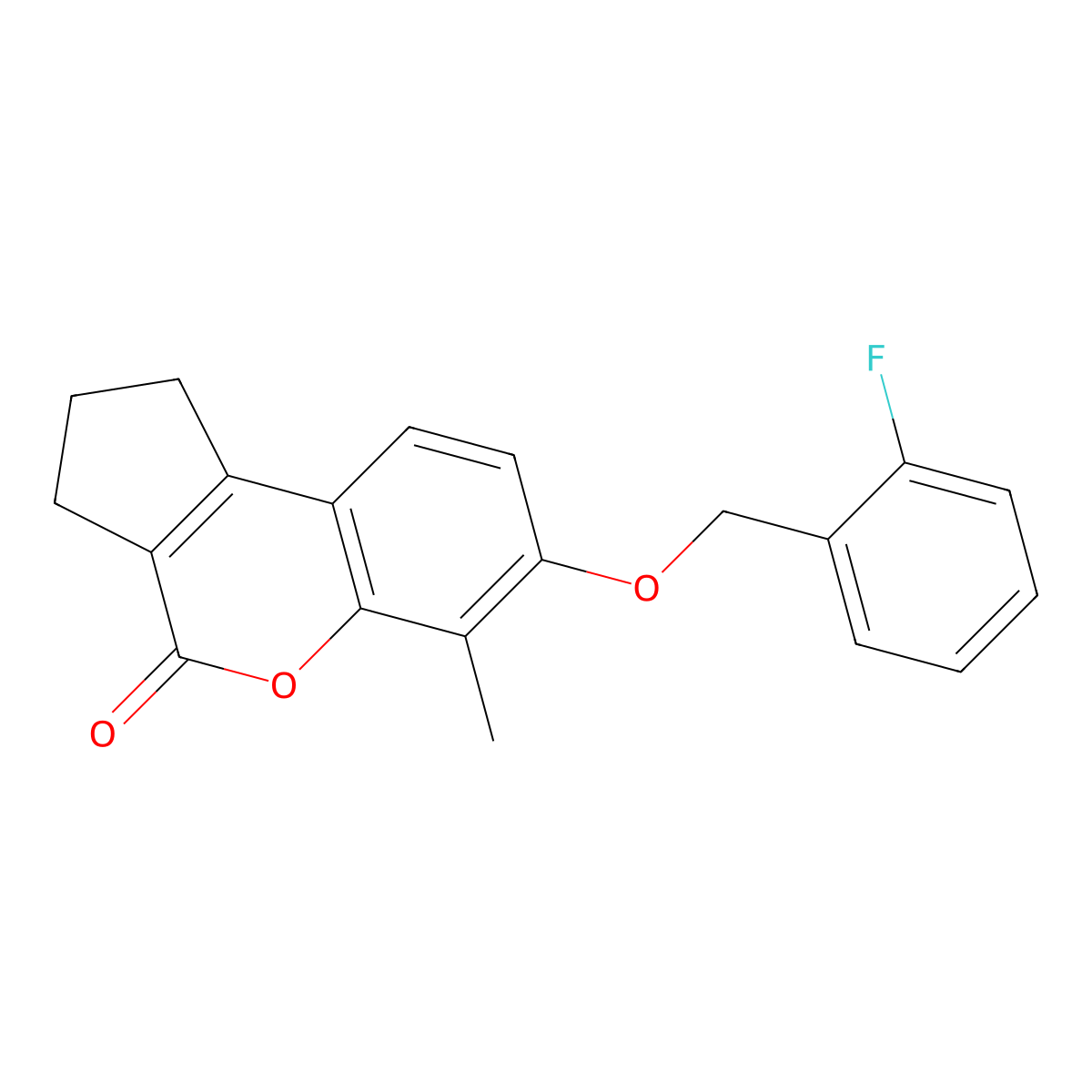 7-[(2-fluorophenyl)methoxy]-6-methyl-2,3-dihydro-1H-cyclopenta[c]chromen-4-one molecular structure, CAS 6137-83-3
