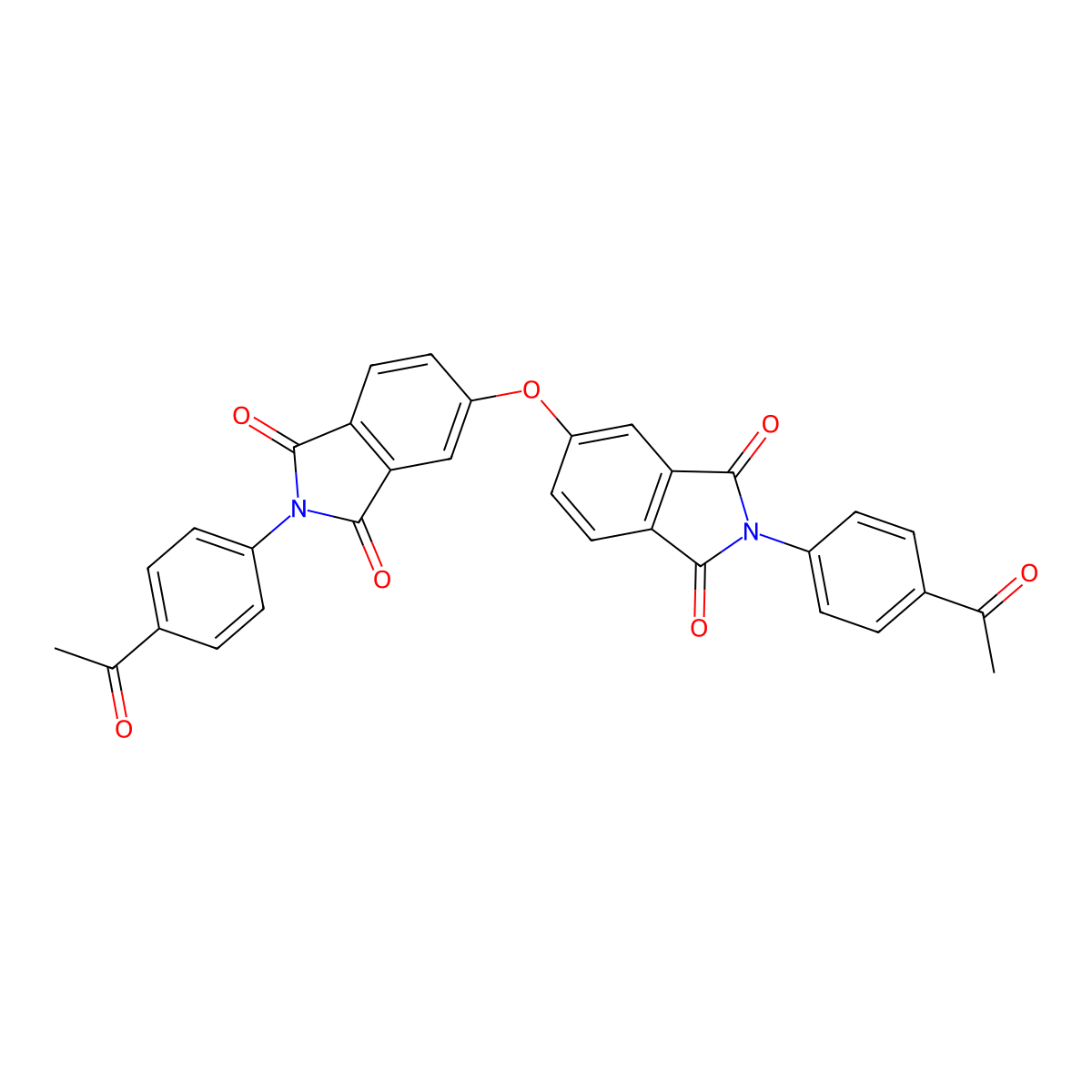 1H-Isoindole-1,3(2H)-dione, 5,5'-oxybis[2-(4-acetylphenyl)- molecular structure, CAS 61370-20-5