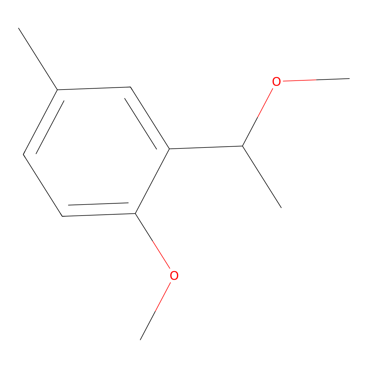 1-Methoxy-2-(1-methoxyethyl)-4-methylbenzene molecular structure, CAS 61371-43-5
