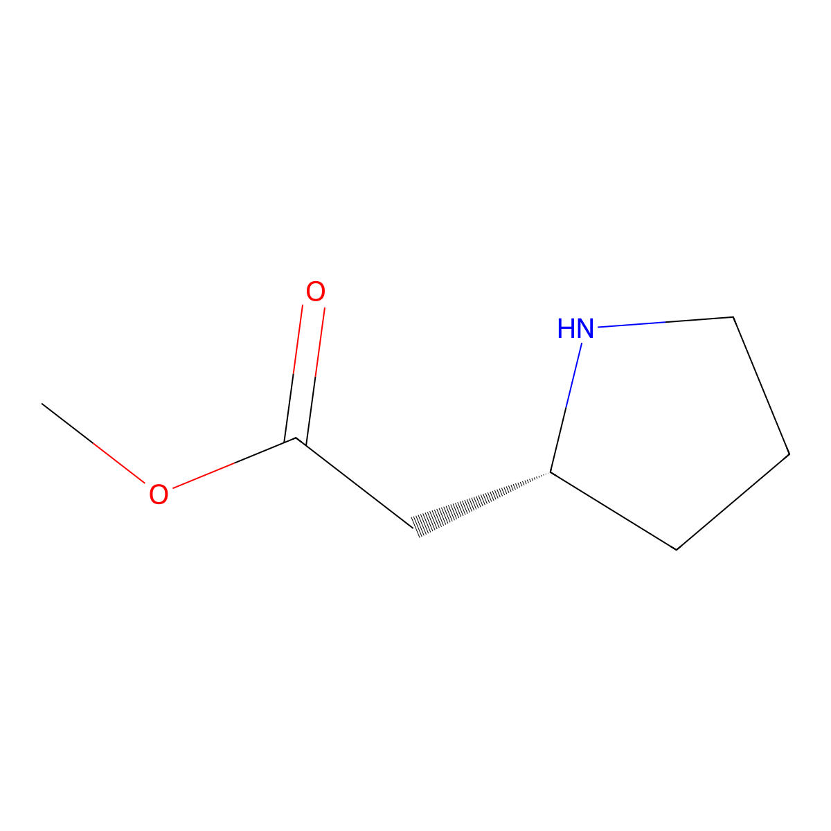 (R)-Methyl 2-(pyrrolidin-2-YL)acetate molecular structure, CAS 61376-53-2