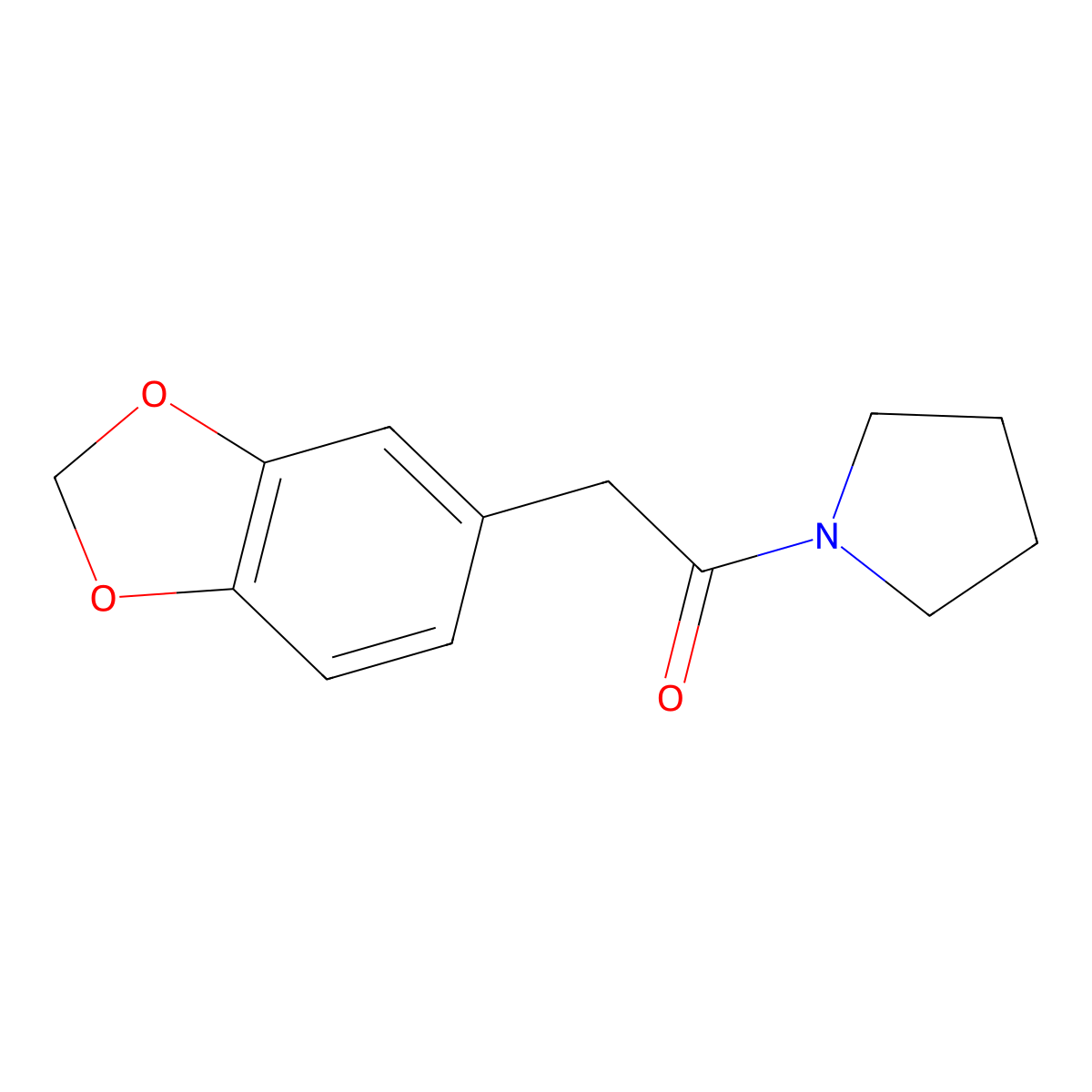 2-(2H-1,3-Benzodioxol-5-yl)-1-(pyrrolidin-1-yl)ethan-1-one molecular structure, CAS 61378-35-6