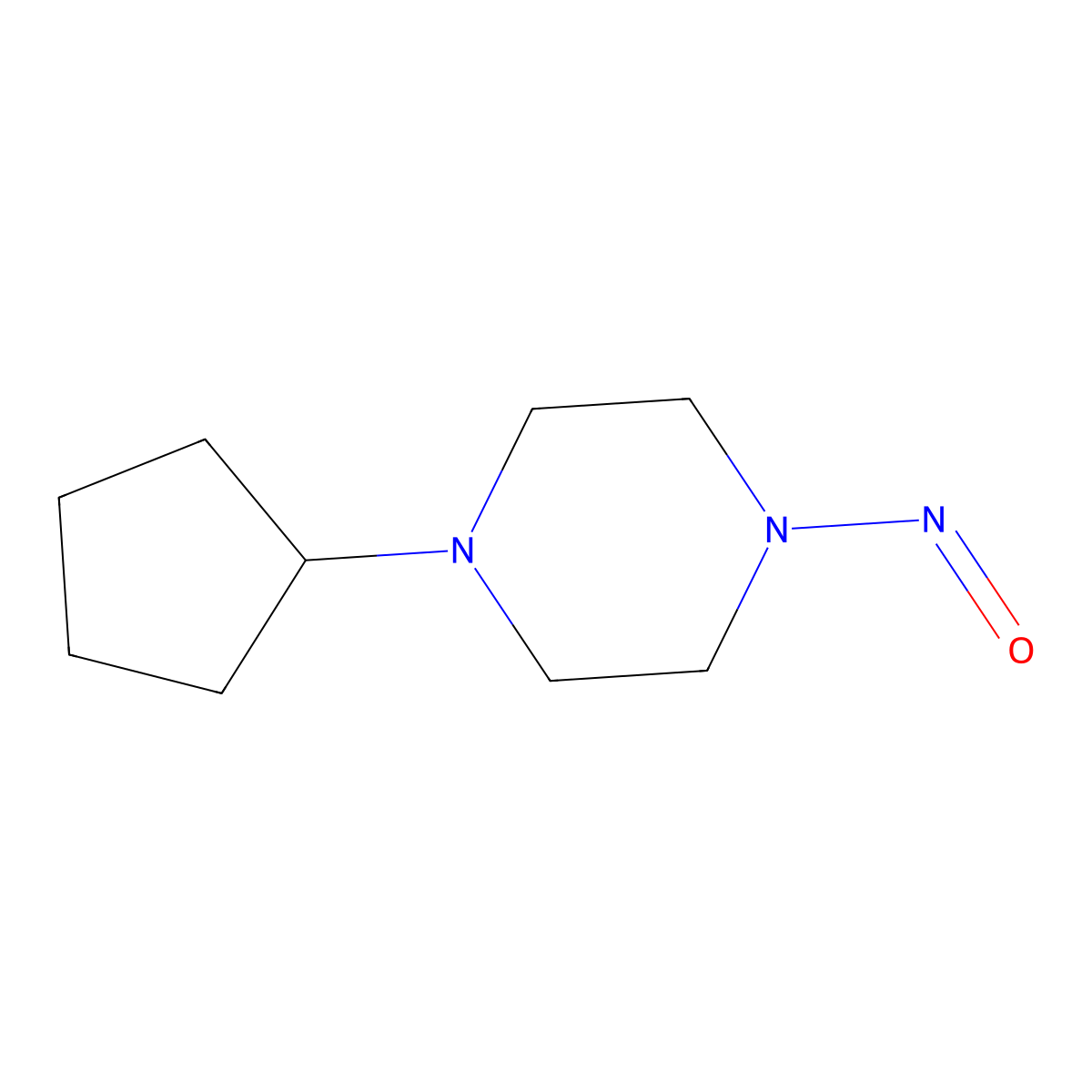 1-Cyclopentyl-4-nitrosopiperazine molecular structure, CAS 61379-66-6