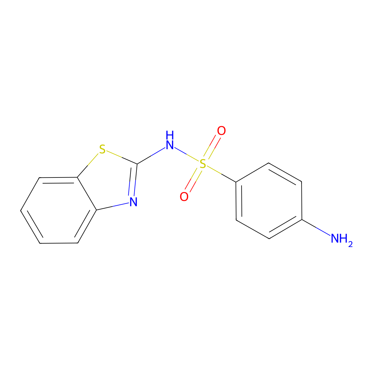 4-Amino-n-(1,3-benzothiazol-2-yl)benzenesulfonamide molecular structure, CAS 6138-01-8