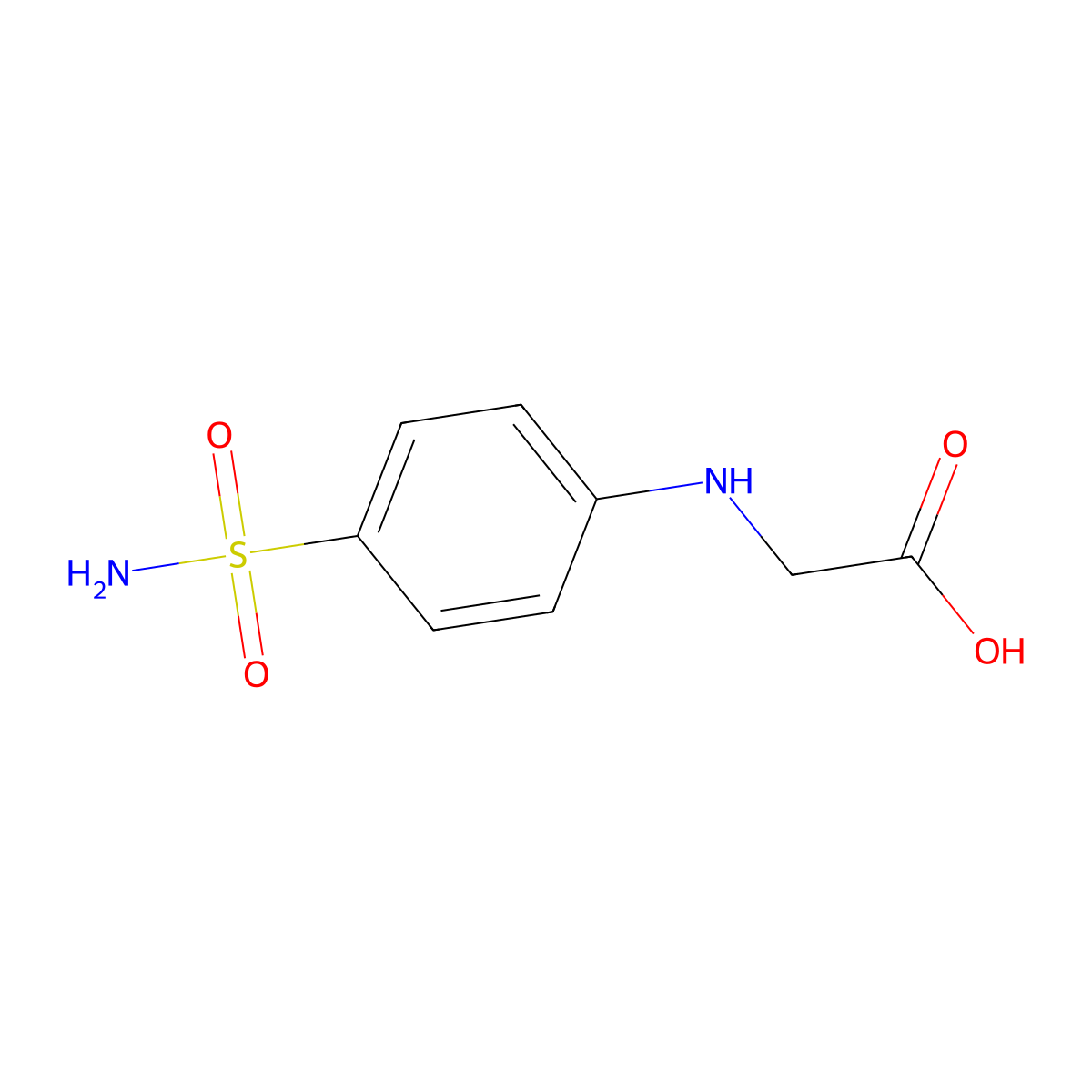 2-((4-Sulfamoylphenyl)amino)acetic acid molecular structure, CAS 6138-11-0