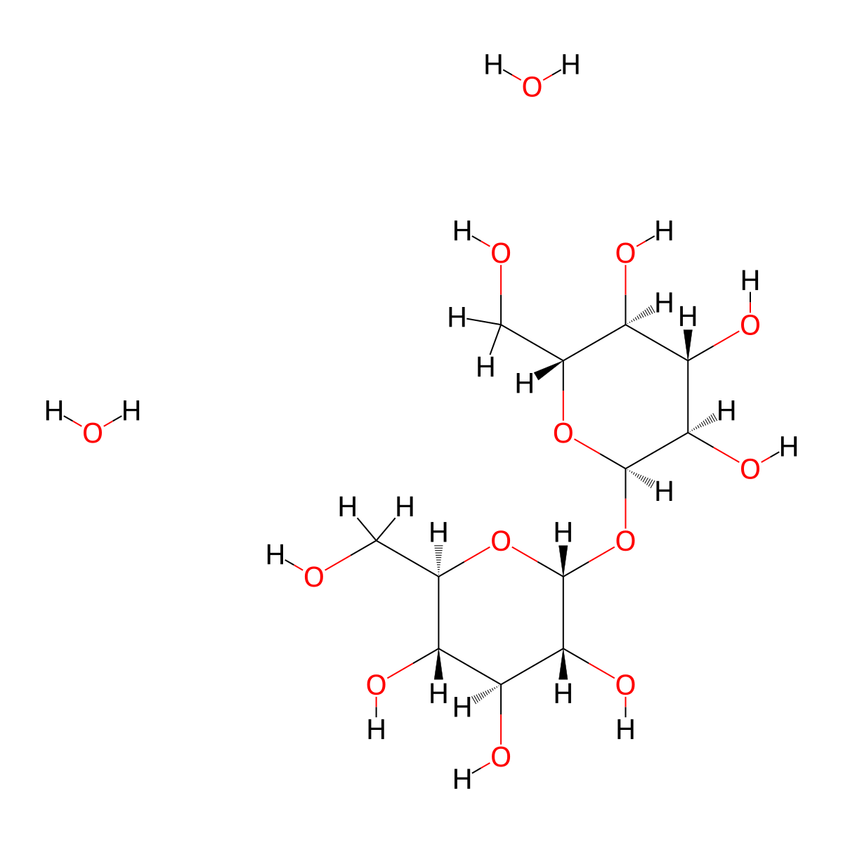 Trehalose, dihydrate molecular structure, CAS 6138-23-4