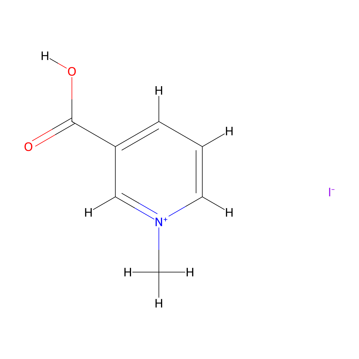 Pyridinium, 3-carboxy-1-methyl-, iodide molecular structure, CAS 6138-42-7