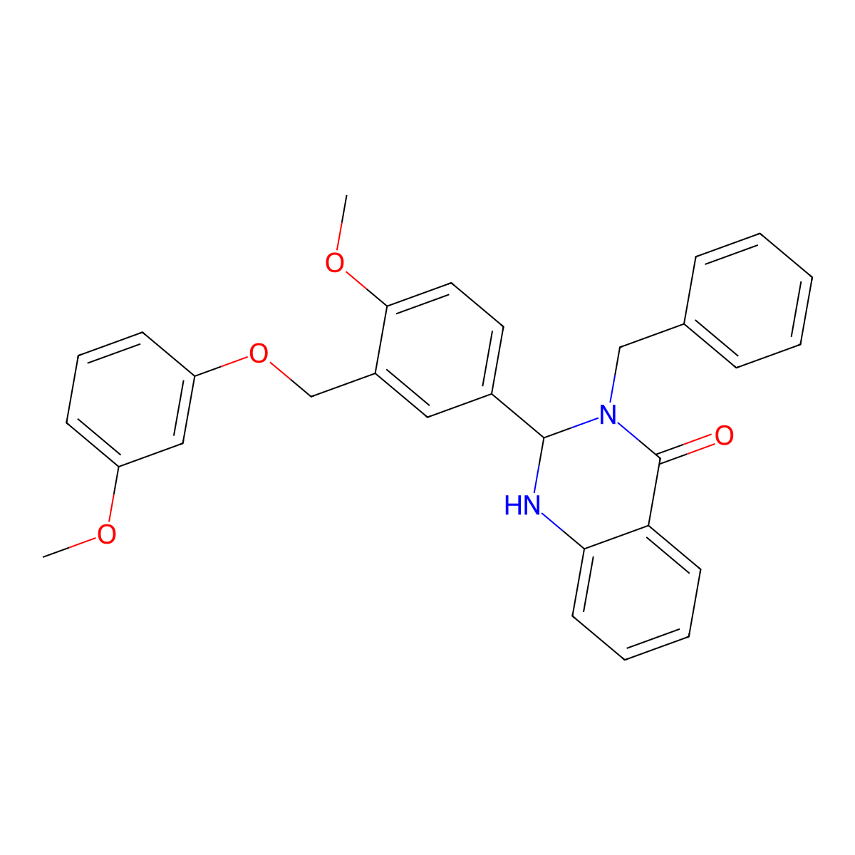 3-Benzyl-2-[4-methoxy-3-[(3-methoxyphenoxy)methyl]phenyl]-1,2-dihydroquinazolin-4-one molecular structure, CAS 6138-83-6