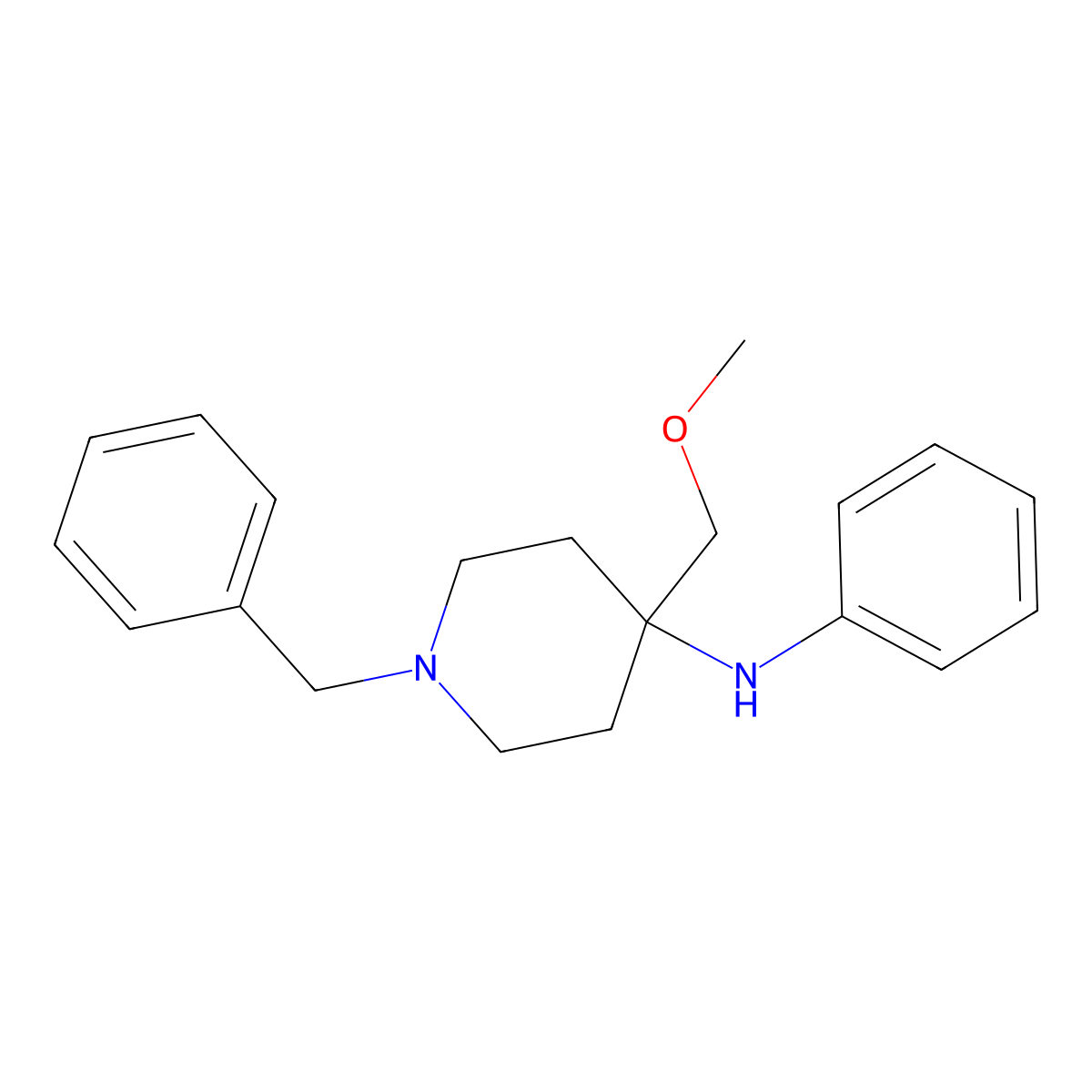 1-Benzyl-4-(methoxymethyl)-N-phenylpiperidin-4-amine molecular structure, CAS 61380-02-7