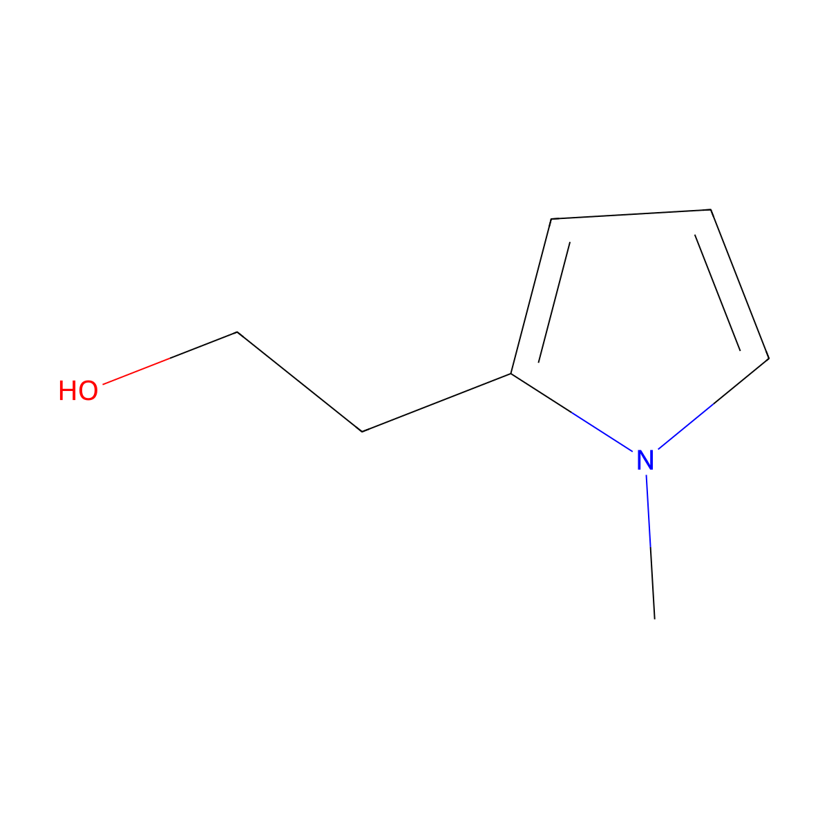 2-(1-methyl-1H-pyrrol-2-yl)ethan-1-ol molecular structure, CAS 61380-25-4