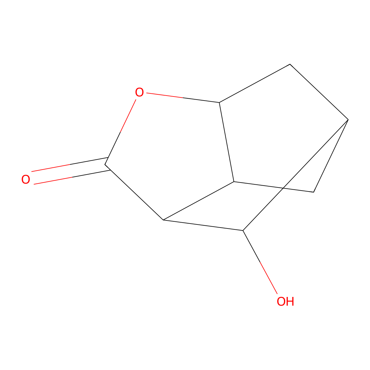 rel-(3R,3aR,5R,6aR,7R)-7-Hydroxyhexahydro-2H-3,5-methanocyclopenta[b]furan-2-one molecular structure, CAS 61380-96-9