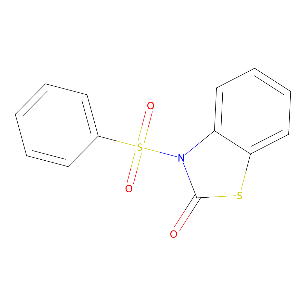 2(3H)-Benzothiazolone, 3-(phenylsulfonyl)- molecular structure, CAS 61381-64-4