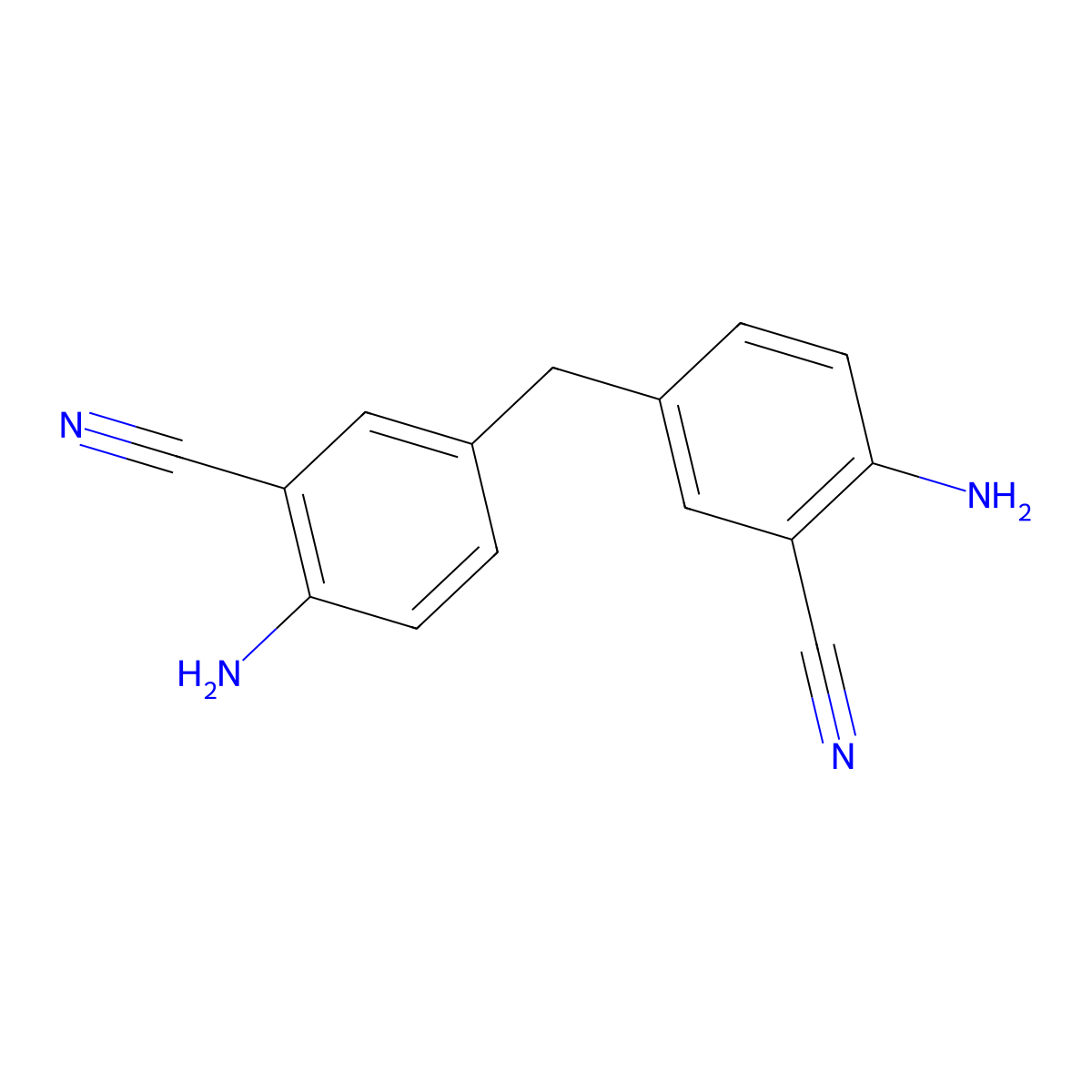 Benzonitrile, 3,3'-methylenebis[6-amino- molecular structure, CAS 61381-99-5