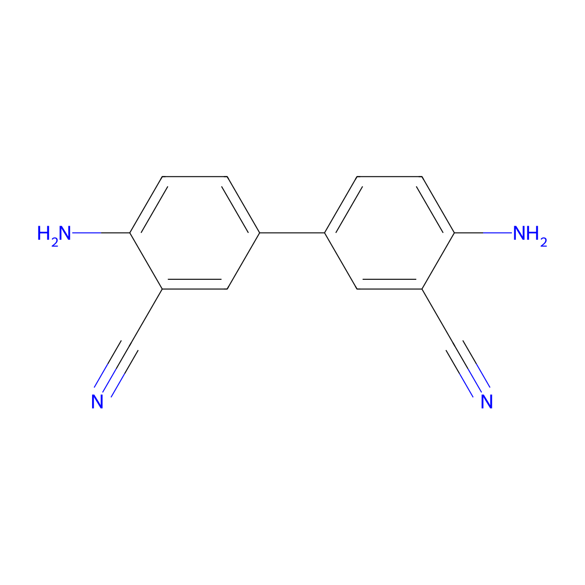 4,4'-Diamino-[1,1'-biphenyl]-3,3'-dicarbonitrile molecular structure, CAS 61382-01-2