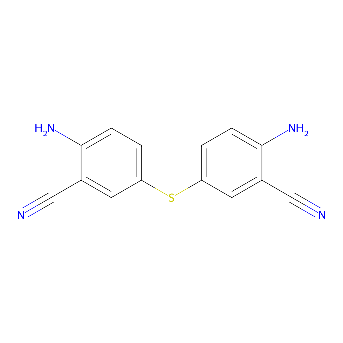 Bis[4-amino-3-cyanophenyl]sulfide molecular structure, CAS 61382-02-3