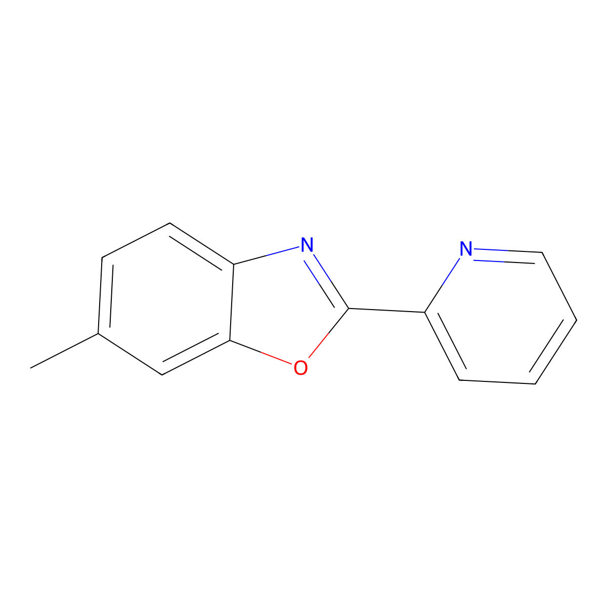 6-Methyl-2-pyridin-2-yl-benzooxazole molecular structure, CAS 61382-14-7