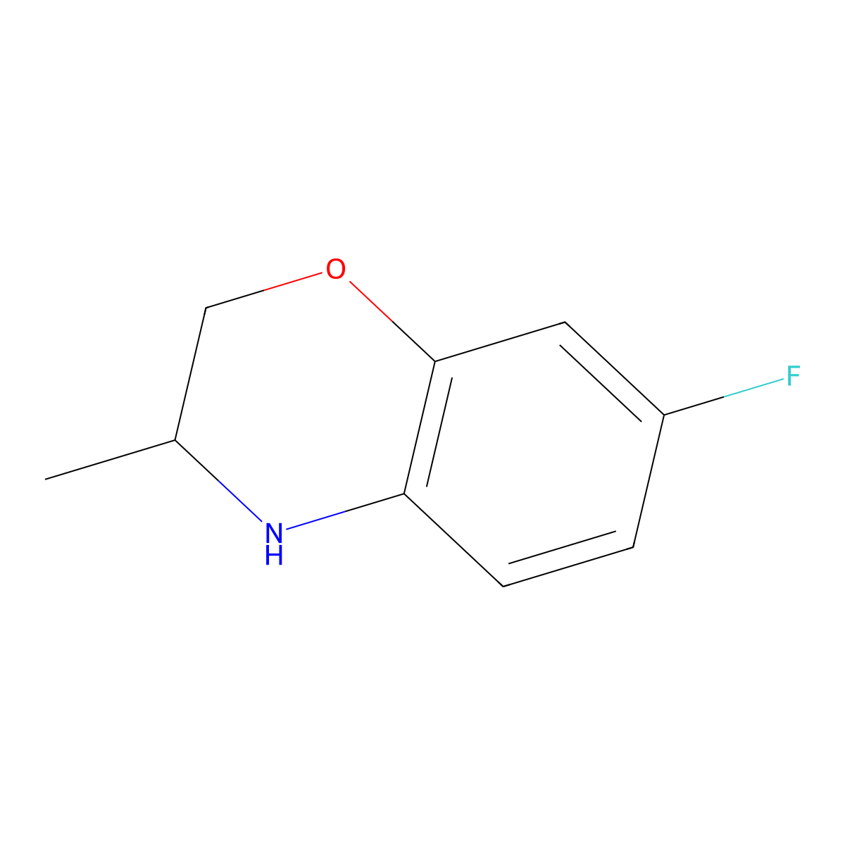 7-fluoro-3-methyl-3,4-dihydro-2H-benzo[b][1,4]oxazine molecular structure, CAS 61382-42-1